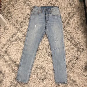 Levi’s Distressed 501 Straight Light wash Jeans